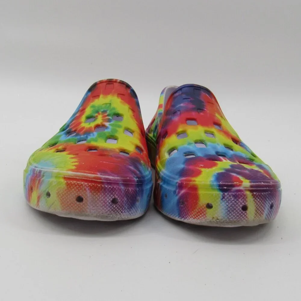 Vans Off The Wall Tie-Dye Colorful Rainbow Kids Slip-On Shoes Size 1 Unisex - Picture 3 of 10